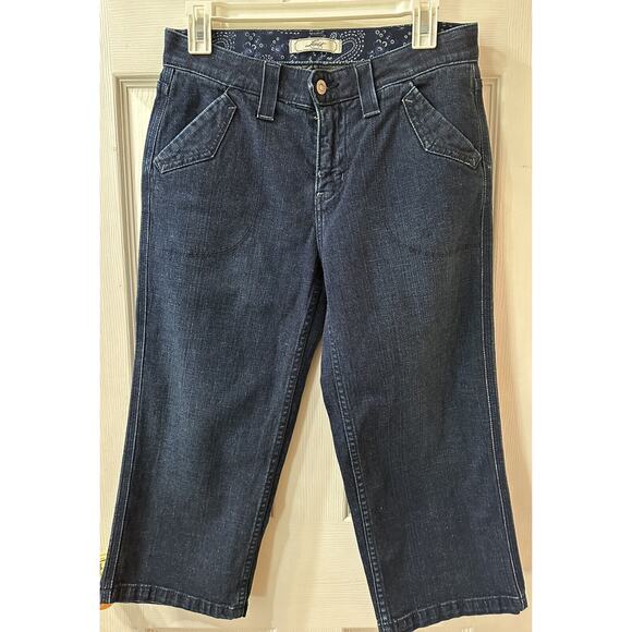 Levi's Denim Crop Capri Jeans Side Pockets Red Tab Women's Size 8 - Picture 1 of 7